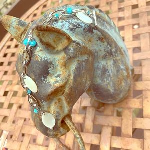 Swarovski turquoise and white shell bracelet